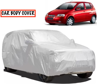 AXLOZ Car Cover For Chevrolet Aveo Uva (With Mirror Pockets)(Silver)