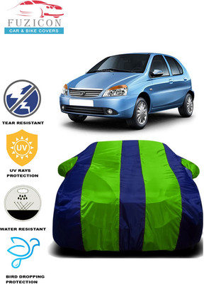 FUZICON Car Cover For Tata Indica DLX (With Mirror Pockets)(Green, Blue)
