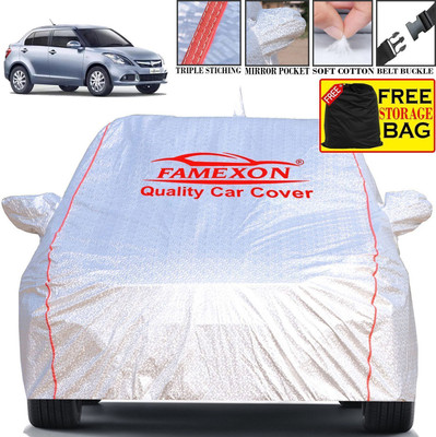FAMEXON Car Cover For Maruti Suzuki Swift Dzire (With Mirror Pockets)(Silver)