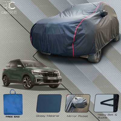 Carigiri Car Cover For Kia SELTOS, Seltos GTK 1.4, Seltos HTE 1.5, Seltos HTK 1.5, Seltos HTX 1.5 (With Mirror Pockets)(Grey, Red, For 2023, 2024 Models)