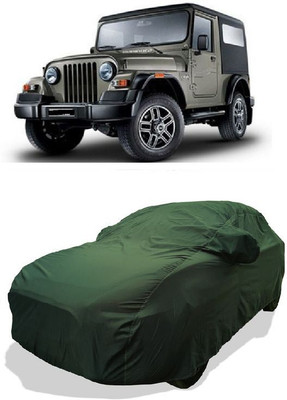 QLAX Car Cover For Hyundai Thar CRDe (With Mirror Pockets)(Green)