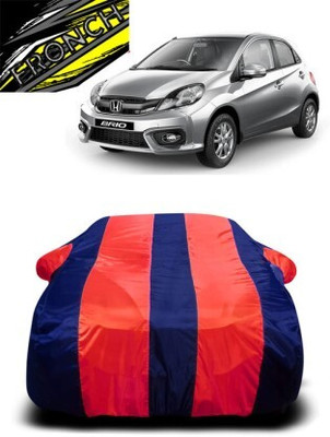 FUZICON Car Cover For Honda Brio (With Mirror Pockets)(Red, Blue)