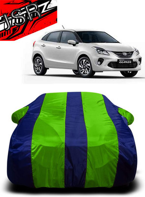 J S R Car Cover For Toyota Glanza G CVT Petrol (With Mirror Pockets)(Green, Blue)