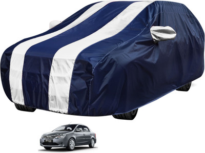 Auto Hub Car Cover For Toyota Etios (With Mirror Pockets)(Blue, White)