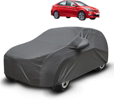 MOCKHE Car Cover For Hyundai Verna (With Mirror Pockets)(Grey)