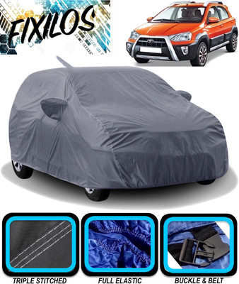 FIXILOS Car Cover For Toyota Etios Cross (With Mirror Pockets)(Grey)