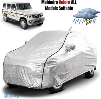 DRINAY Car Cover For Mahindra Bolero (With Mirror Pockets)(Silver, Black)