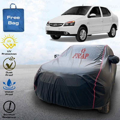 Frap Car Cover For Tata Indigo, Indigo CS, Indigo DLS, Indigo eCS (With Mirror Pockets)(Black, Red)