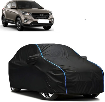WSK Car Cover For Hyundai Creta, Universal For Car (With Mirror Pockets)(Black)