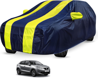 Auto Hub Car Cover For Maruti Suzuki Baleno (With Mirror Pockets)(Blue, Yellow)
