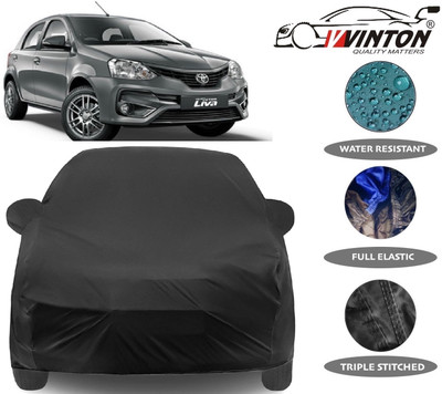 V VINTON Car Cover For Toyota Etios Liva (With Mirror Pockets)(Black)