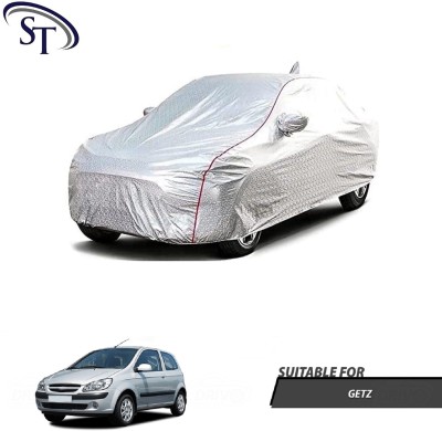 SHOBHNATH TRADING Car Cover For Hyundai Getz (With Mirror Pockets)(Silver)