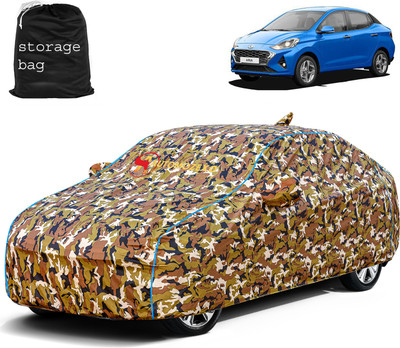 AUTOMOZEXO Car Cover For Hyundai Aura (With Mirror Pockets)(Multicolor)