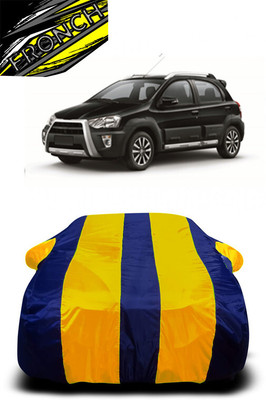 FRONCH Car Cover For Toyota Etios Cross 1.4L GD (With Mirror Pockets)(Yellow, Blue)