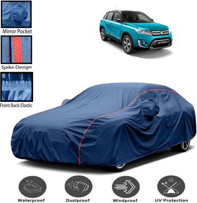 MADAFIYA Car Cover For Maruti Suzuki Grand Vitara (With Mirror Pockets)(Blue, For 2022, 2023, 2024 Models)