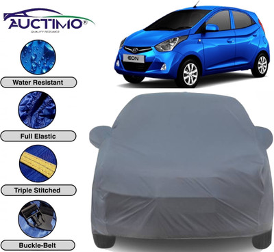 AUCTIMO Car Cover For Hyundai Eon (With Mirror Pockets)(Grey)