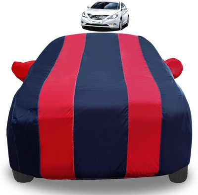 Auto Hub Car Cover For Hyundai Sonata (With Mirror Pockets)(Red)