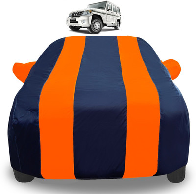 Auto Hub Car Cover For Mahindra Bolero (With Mirror Pockets)(Orange)