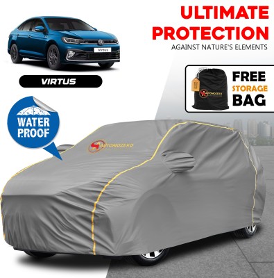 AUTOMOZEXO Car Cover For Volkswagen Virtus (With Mirror Pockets)(Grey, For 2023 Models)