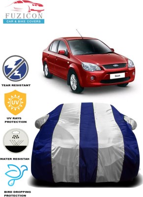 FUZICON Car Cover For Ford Ikon (With Mirror Pockets)(White, Blue)