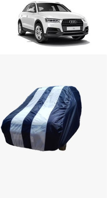 ATBROTHERS Car Cover For Audi Q3 (Without Mirror Pockets)(White, Blue)