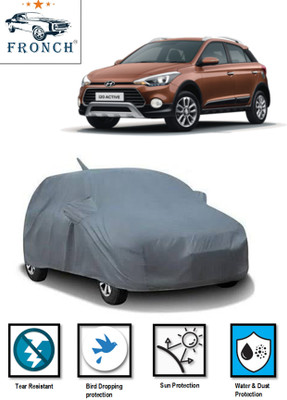 FRONCH Car Cover For Hyundai i20 Active (With Mirror Pockets)(Grey)