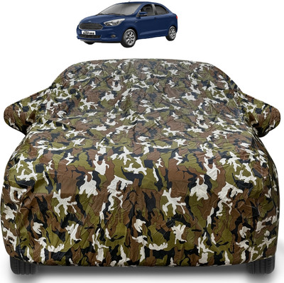 MOCKHE Car Cover For Ford Figo Aspire (With Mirror Pockets)(Brown)