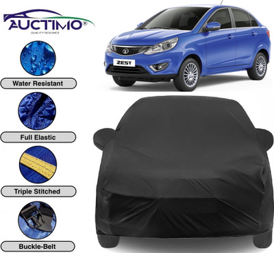 AUCTIMO Car Cover For Tata Zest (With Mirror Pockets)(Black)