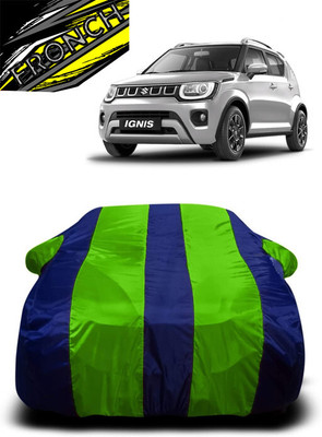 FRONCH Car Cover For Maruti Suzuki Ignis (With Mirror Pockets)(Green, Blue)