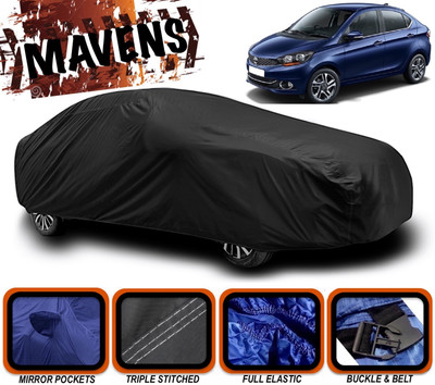 MAVENS Car Cover For Tata Tigor (With Mirror Pockets)(Black)