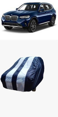 SRI GORAKHNATH TRADERS Car Cover For BMW X3 xDrive 30i Luxury Line Petrol (Without Mirror Pockets)(White, Blue)