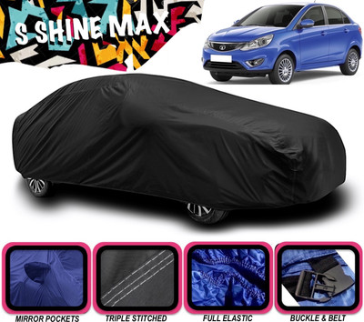 S Shine Max Car Cover For Tata Zest (With Mirror Pockets)(Black)