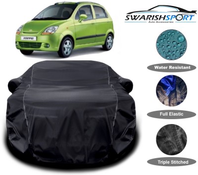 Swarish Car Cover For Chevrolet Spark (With Mirror Pockets)(Black)