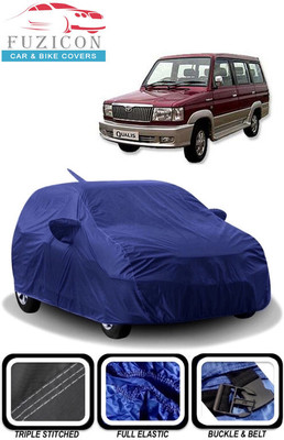 FUZICON Car Cover For Toyota Qualis (With Mirror Pockets)(Blue)