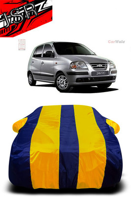 J S R Car Cover For Hyundai Santro 1.0i (With Mirror Pockets)(Yellow, Blue)