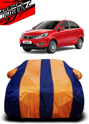 J S R Car Cover For Tata Zest (With Mirror Pockets)(Orange, Blue)