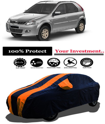 Amexride Car Cover For Mahindra Verito Vibe (With Mirror Pockets)(Orange)