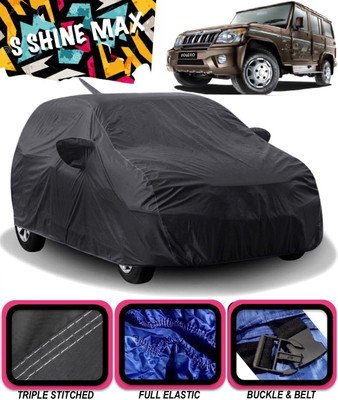 S Shine Max Car Cover For Mahindra Bolero (With Mirror Pockets)(Black)