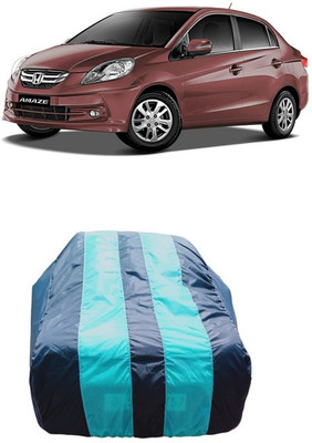 ATBROTHERS Car Cover For Honda Amaze SX i-VTEC (Without Mirror Pockets)(White, Blue)