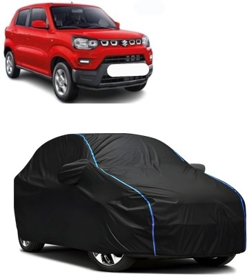 Autohaux Car Cover For Maruti Suzuki S-Presso (With Mirror Pockets)(Black, Blue)