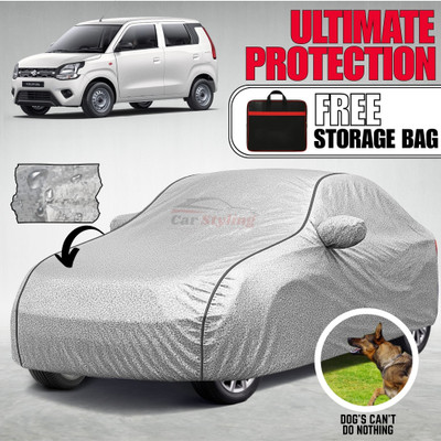 Car Styling Car Cover For Maruti, Maruti Suzuki WagonR, Wagon R LXI (With Mirror Pockets)(Silver, Black, For 2021, 2022, 2023, 2024 Models)