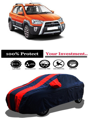 Amexride Car Cover For Toyota Etios Cross (With Mirror Pockets)(Red)