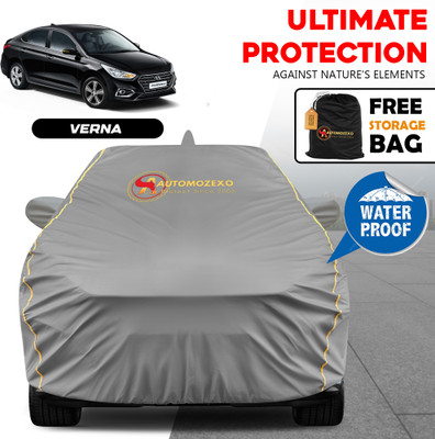 AUTOMOZEXO Car Cover For Hyundai Verna Facelift, Verna (With Mirror Pockets)(Grey, For 2023 Models)