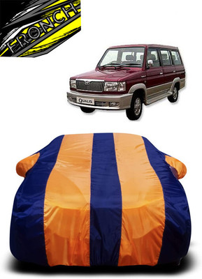 FRONCH Car Cover For Toyota Qualis FS B6 (With Mirror Pockets)(Orange, Blue)