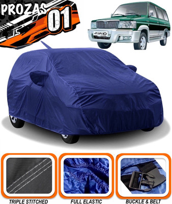 prozas Car Cover For Toyota Qualis (With Mirror Pockets)(Blue)