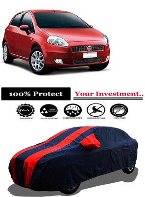 Amexride Car Cover For Fiat Punto Grande 1.4 (With Mirror Pockets)(Red)