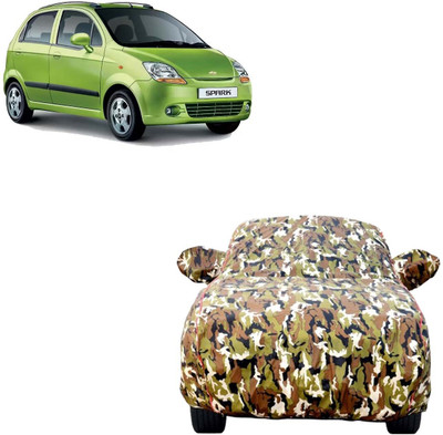 AutoRetail Car Cover For Chevrolet Spark (With Mirror Pockets)(Multicolor)