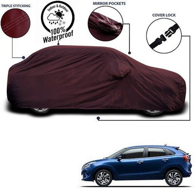 ANTHUB Car Cover For Maruti Suzuki Baleno (With Mirror Pockets)(Maroon)