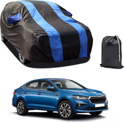CODOKI Car Cover For Skoda Slavia (With Mirror Pockets)(Blue)