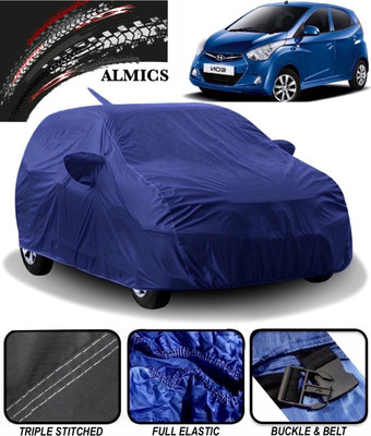 ALMICS Car Cover For Hyundai Eon (With Mirror Pockets)(Blue)